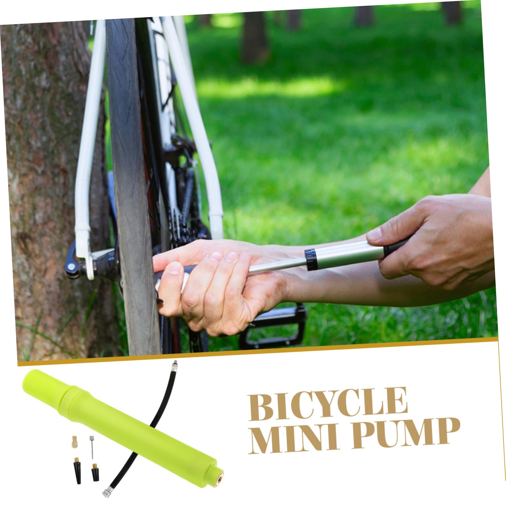 TOYANDONA Mini Inflador Portátil para Diminuto Aire Inflable Práctica De Bicicleta Amarillo Abs