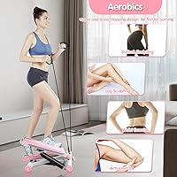 Vista 6 de Mini steppers para ejercicio, máquina de pasos para ejercicio para el hogar, mini escalera, mini escalera, paso a paso hidráulico de entrenamiento