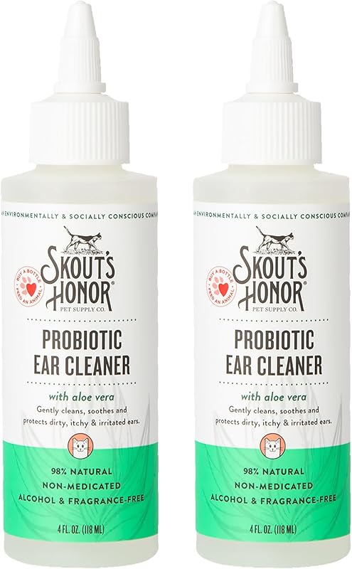 Limpador de Ouvidos para Gatos com Probióticos SKOUT'S HONOR, 2 Frascos de 120 mL