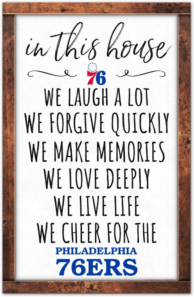 Philadelphia 76ers Wood Sign, 11" x 17", 1/4" Thick by wincraft