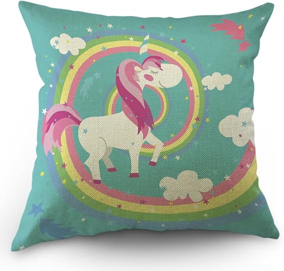 Moslion Pink Unicorn Pillow Cases Decor Unicorn Horse on