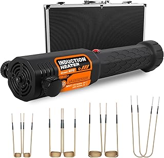 Induction Heater Bolt Removal, 1200W Induction Bolt Heater Tool with 8 Coils, Heat Stripped Bolt Remove for Rusted Nuts, Screws (Orange)