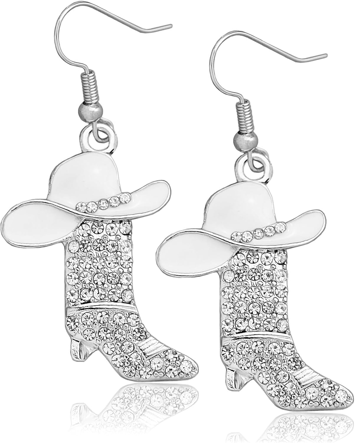 Rhinestone Western Boot Earrings Cowgirl Cowboy Hat Bohemian Rodeo Boots Drop Earrings for Women's Party Jewelry Gifts