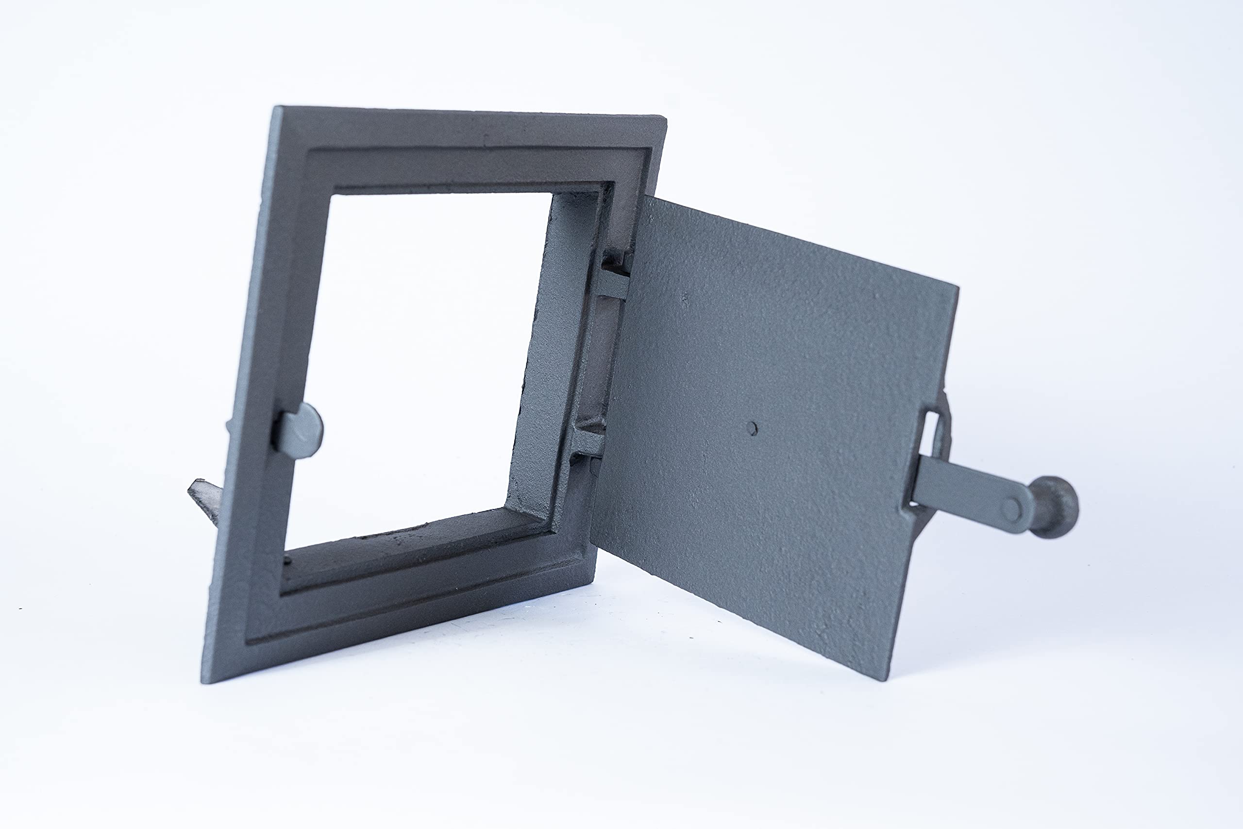 Euro Sezam - puerta de horno de hierro fundido de grafito - puerta de horno maciza y gruesa - puerta de horno de pizza - DZ057 - puerta simple con cerradura - 255x215 mm