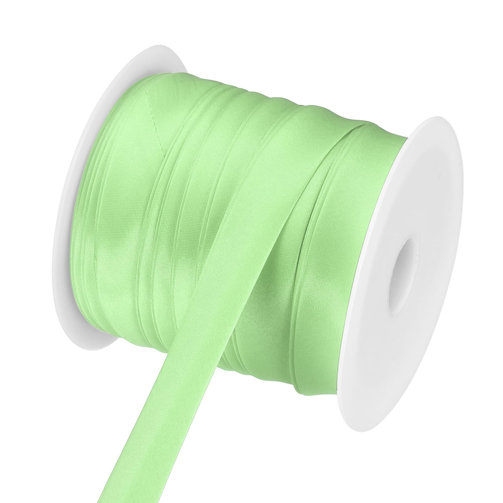 sourcing map Double Fold Bias Tape for Sewing, 3/4 Inch(2cm) x 25 Yards Satin Bias Binding Tape Continuous Bulk for Quilting Binding Seaming Hemming Fabric Piping DIY Craft, Emerald Green
