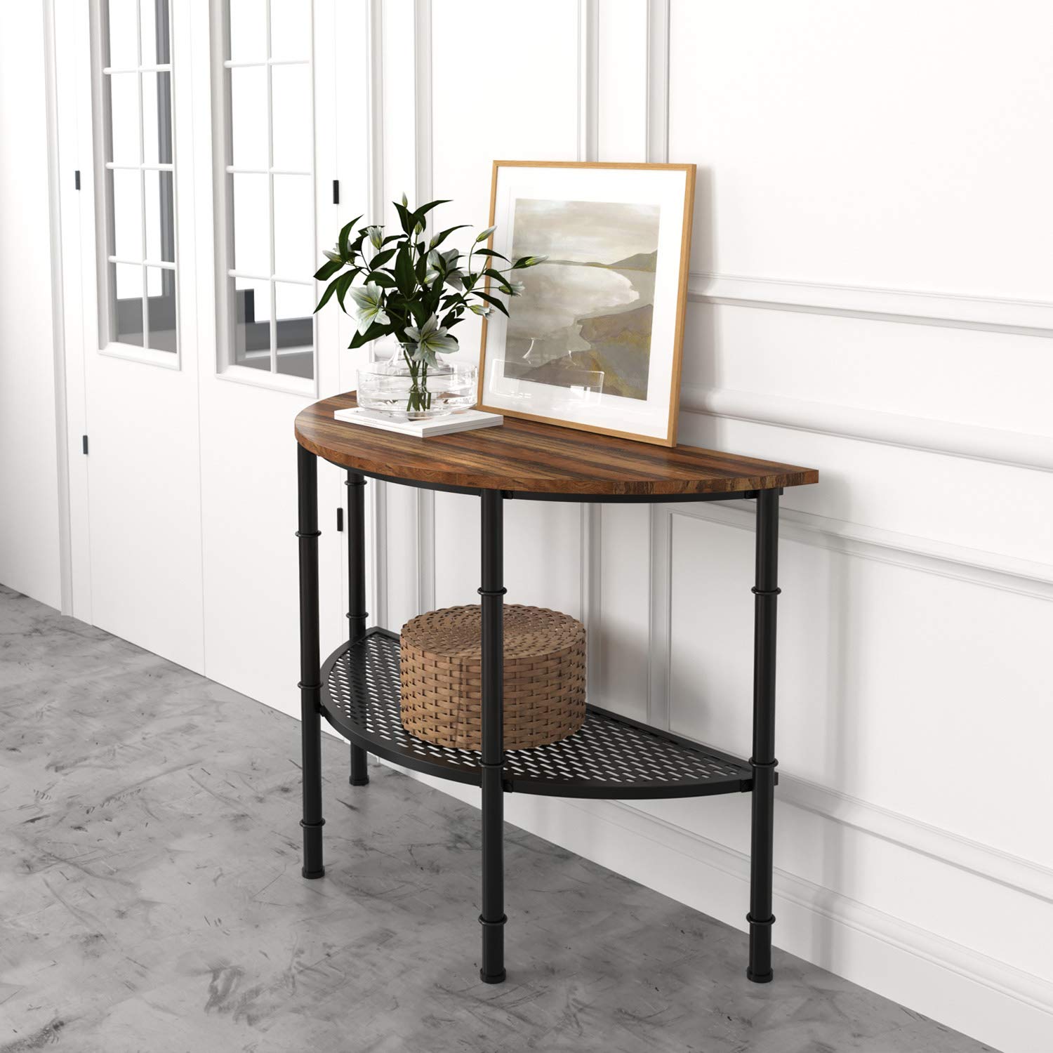 IRONCK Console Table for Entryway Half Moon/Half Round, Entry Table