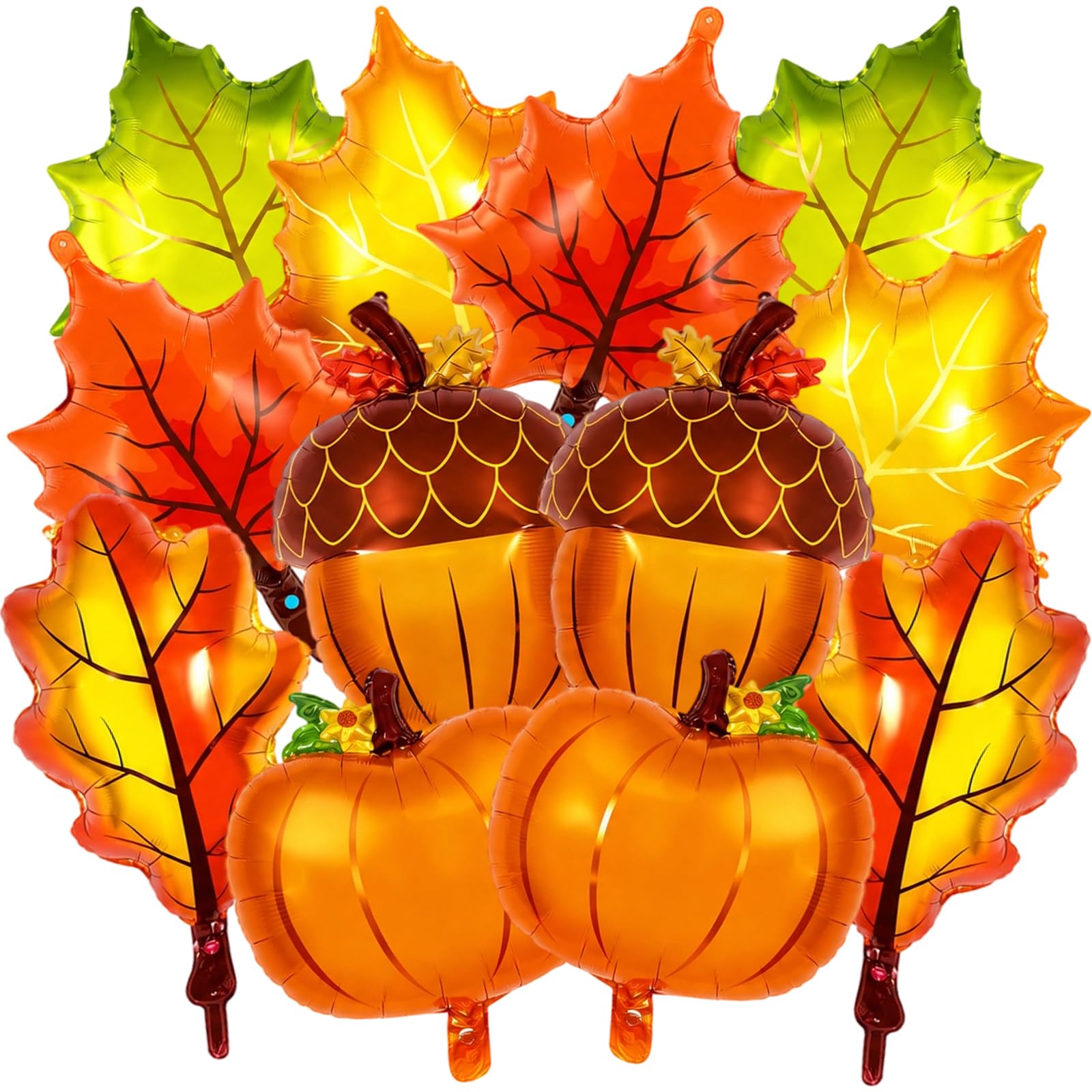 Fall Thanksgiving Balloons, Pumpkin Maple Leaf Pine Cones Foil Balloon — image 1