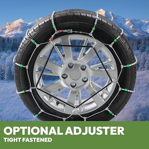Miniatura 9 de SNOCATENA Cadenas de nieve para coche y SUV, cadena de neumáticos de cable, compatible con ancho de neumático de 195 205 215 225 235 9.252 in -