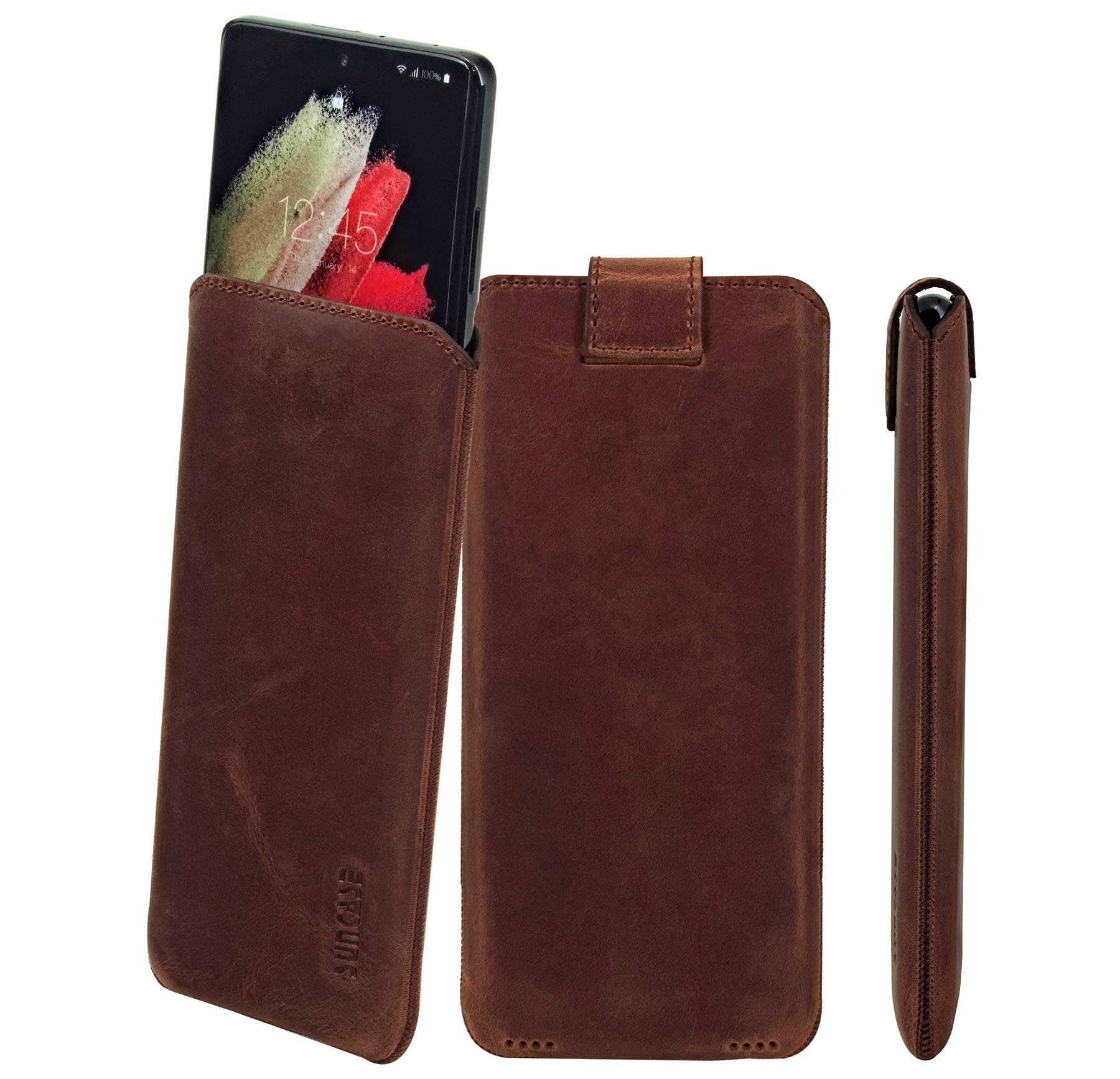 Suncase - Custodia in vera pelle SlimEdition, compatibile con Doogee