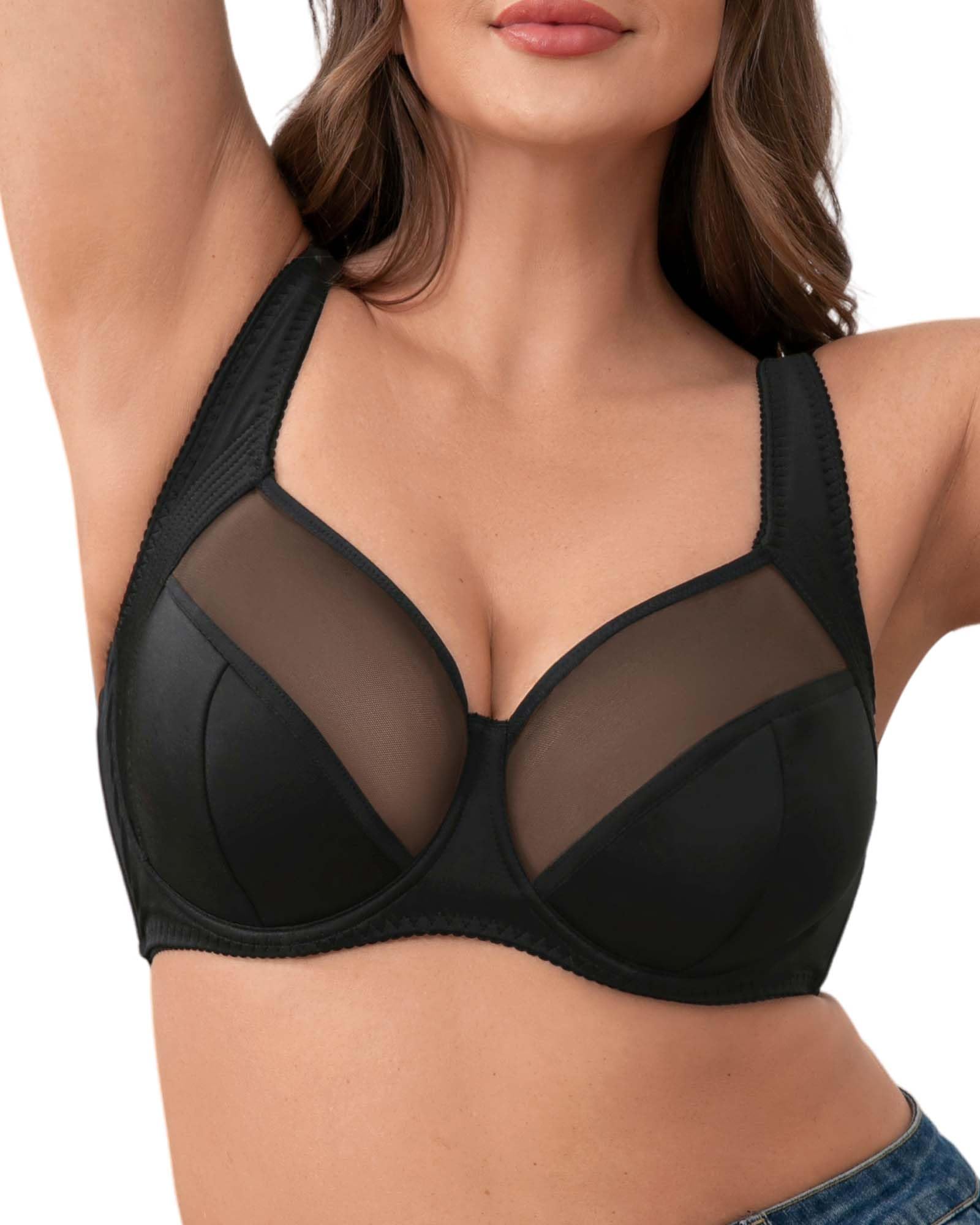 Minimizer Bra for Women Full Coverage Bras with Underwire Plus Size Mesh Bralettes for Large Breasts