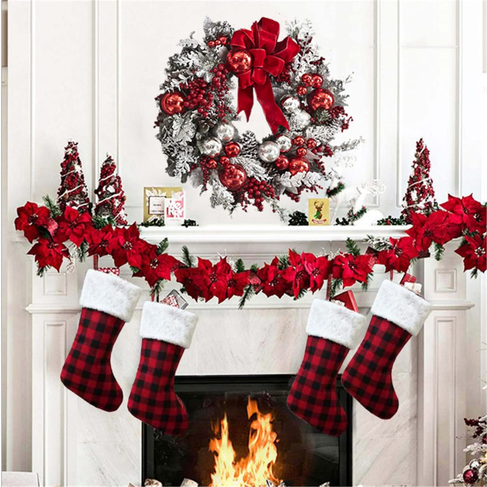 Ghirlande Natalizie per Porta d'ingresso 40cm Ghirlanda Natalizia Decorativa Ghirlanda di Natale per Porta Ghirlanda Decorazioni per la Casa Ghirlanda per Natale Decorazioni