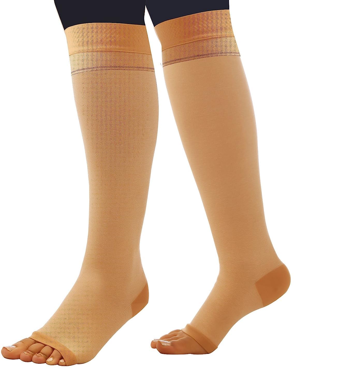 KOLVIN Men & Women Cotton Below Knee Compression Stockings for Varicose Veins | Ankle Circumference Fit | Pain & Swelling Relief-image-45