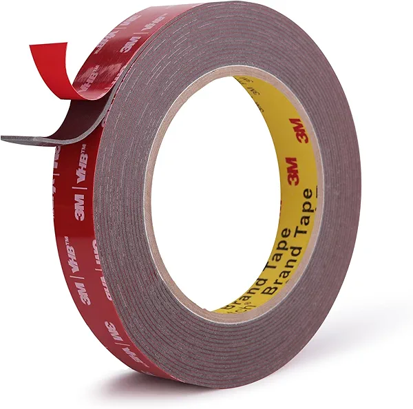 Double Sided Tape Heavy Duty Mounting Tape 1/2" x 18Ft Made of 3M VHB 4611F Gray Strong Adhesive for Reliable Bonding Waterproof Foam Tape for Home Office Car Decorative Materials and Trims