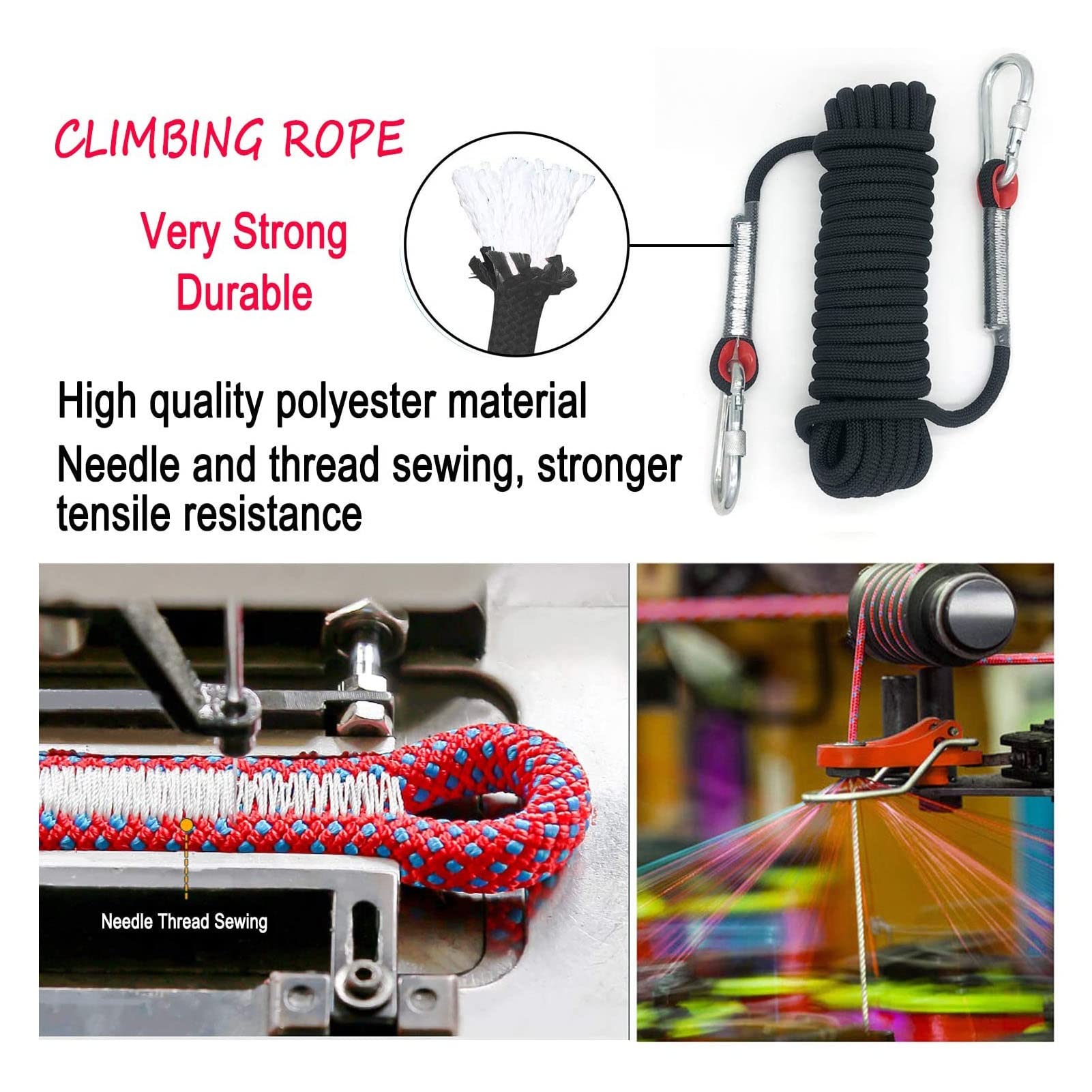 Corda Da Arrampicata 8mm - 10 Metri, Polipropilene, Per Sicurezza E Outdoor - Foto 5