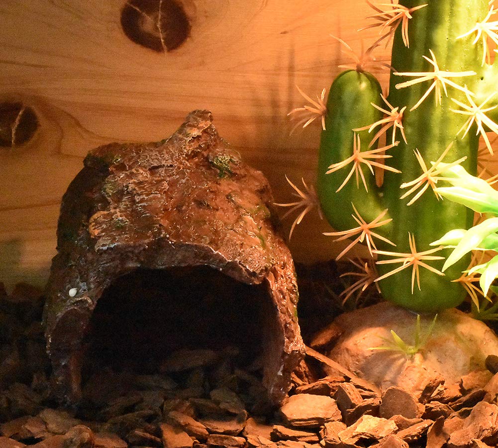 Amazon | 爬虫類シェルター 隠れ家 木の洞窟 生息地の装飾 模造樹皮