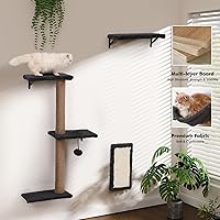 Vista 2 de Estantes de pared para gatos 5 en 1, muebles de escalada para gatos de varios niveles, percha y salón para gatos de interior, estantes montados