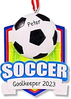 Vista 11 de Adornos de fútbol 3D para niña para árbol de Navidad, adorno de fútbol personalizado 2025, adornos de Navidad personalizados para niños, regalos