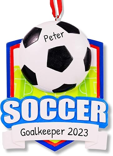 Miniatura 11 de Adornos de fútbol 3D para niña para árbol de Navidad, adorno de fútbol personalizado 2025, adornos de Navidad personalizados para niños, regalos