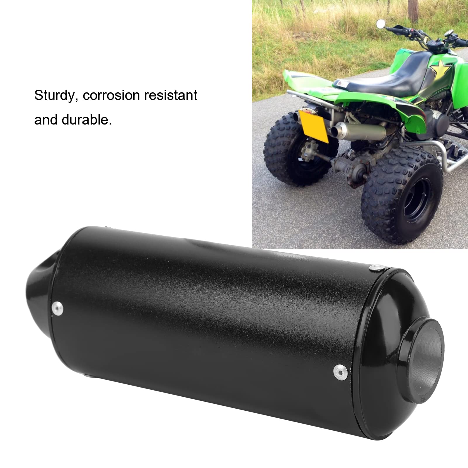 Fydun Tubo De Silenciador De Escape De 32 Mm / 1,3 Pulgadas Silenciador Del Silenciador De Escape Piezas De Modificación Negro para ATV Pit Bike