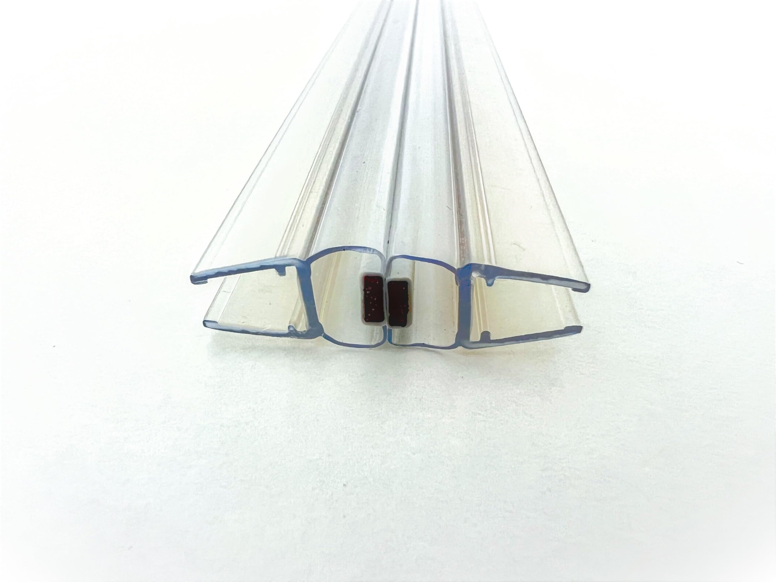 Kristhal Magnetische Duschdichtung 180° fluchtend (1 Paar) | 200cm Länge für 6mm & 8mm Glasdicke | Magnetdichtung für Duschtür, Pendeltür & Glastür | Transparent Duschprofil Made in Germany