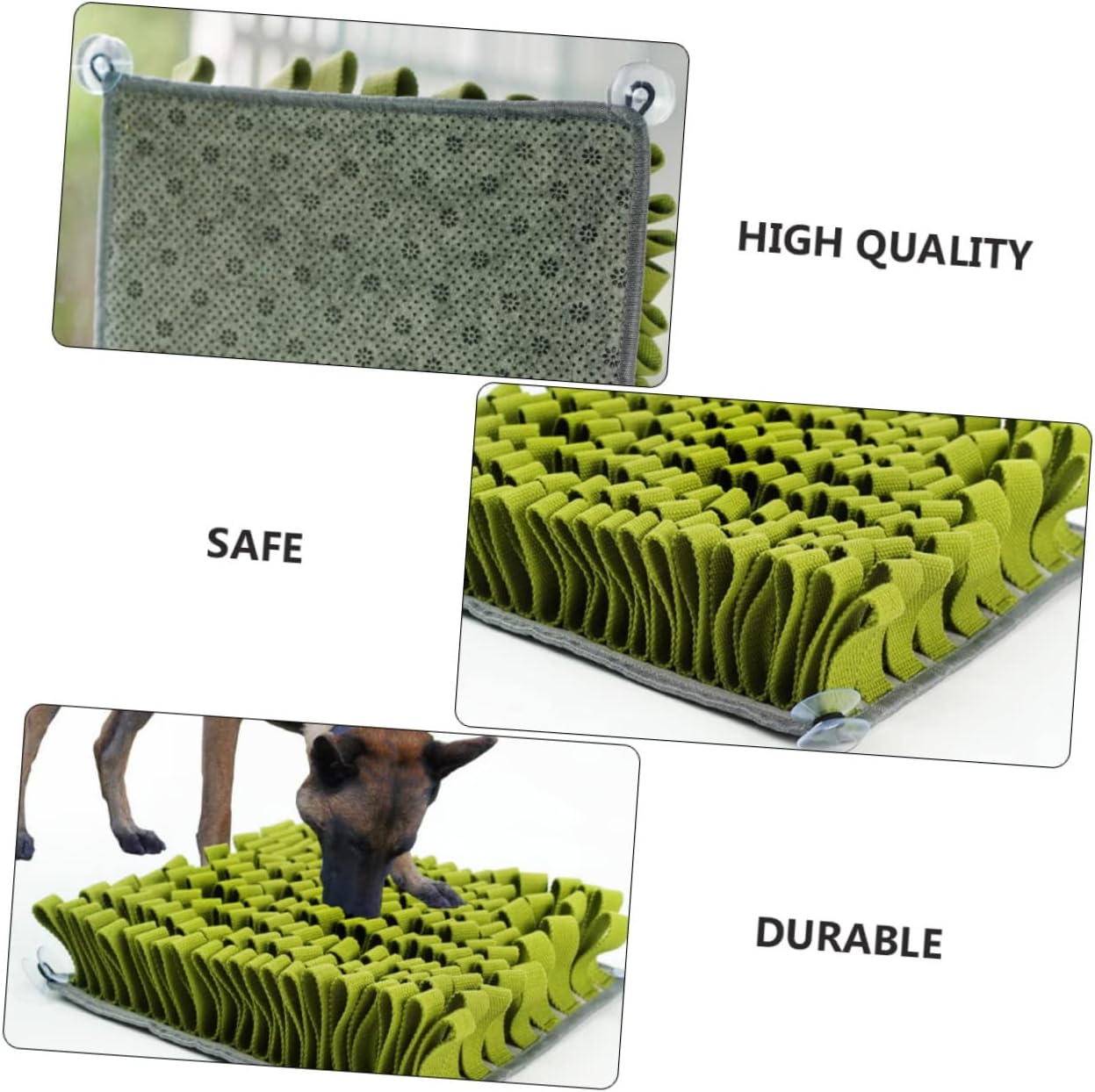 VICASKY PET Snuffle Mat for Dogs Interactive Foraging Toy Blanket Slow Eating Sniffing Pad Slip Design Dark Green for Mental Stimulation and Relaxation