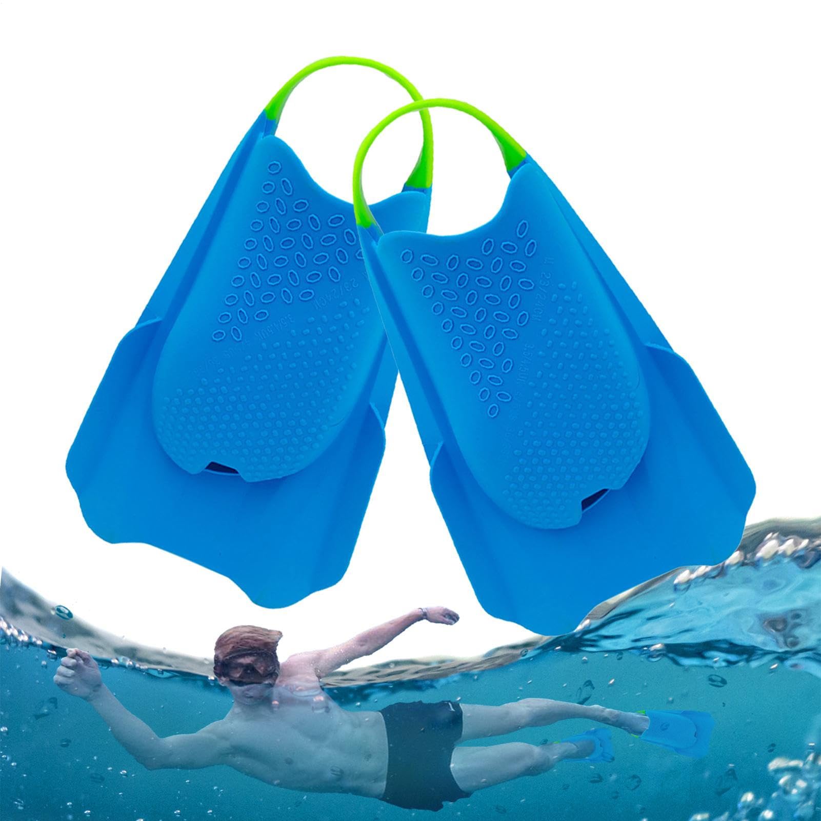 Aletas de natación – Aletas cortas de silicona de talón abierto, aletas de buceo ligeras | para mujeres principiantes, piscina, playa, buceo, esnórquel, entrenamiento de natación