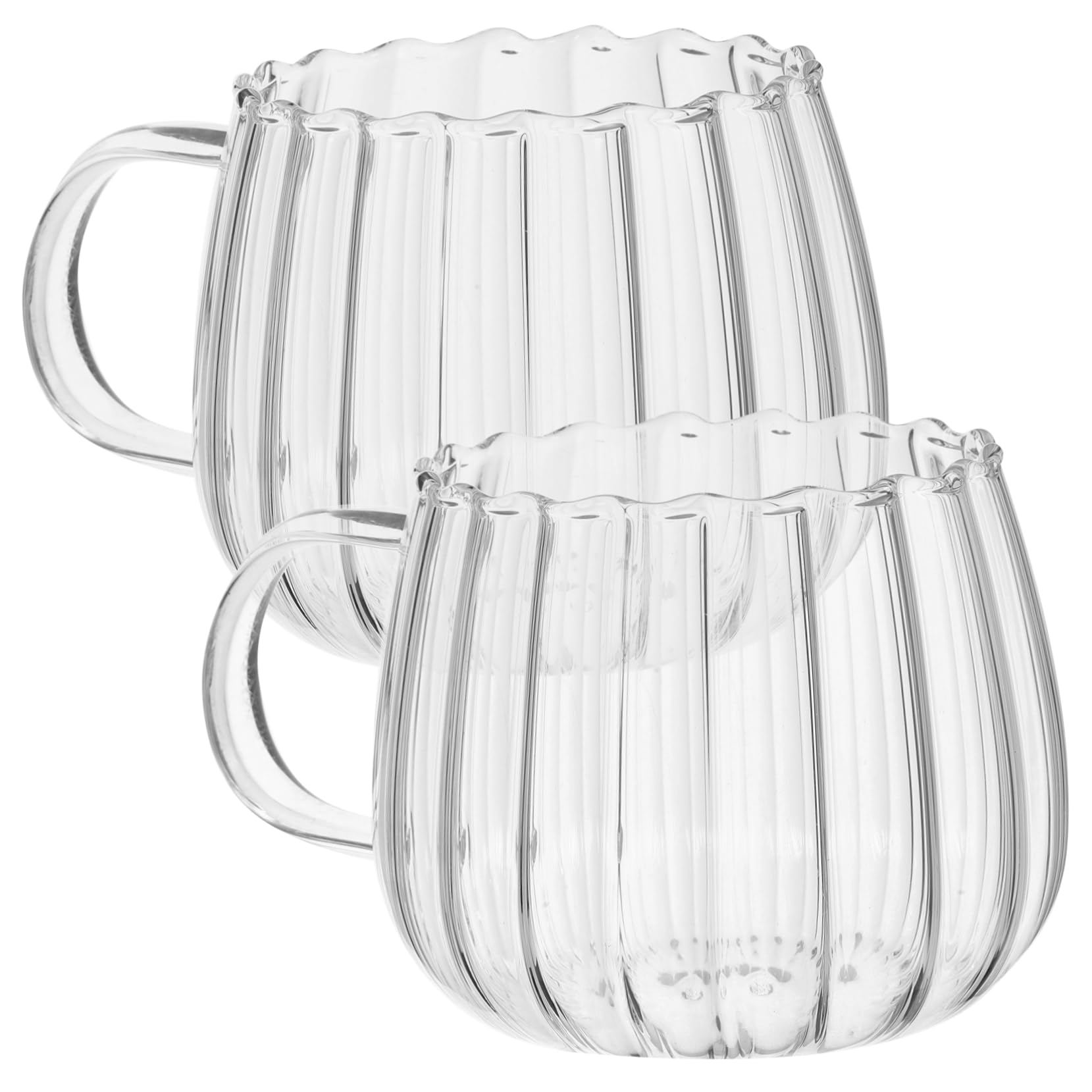 GREENADSCAPE 2pcs Glass Pumpkin Cups Halloween Mugs Teacup Hot Chocolate Drinks Jugs Flask Transparent Coffee Cup Oatmeal Mug Measuring Cup Spout Travel Mugs Giant Coffee Mugs Drink Garnish See