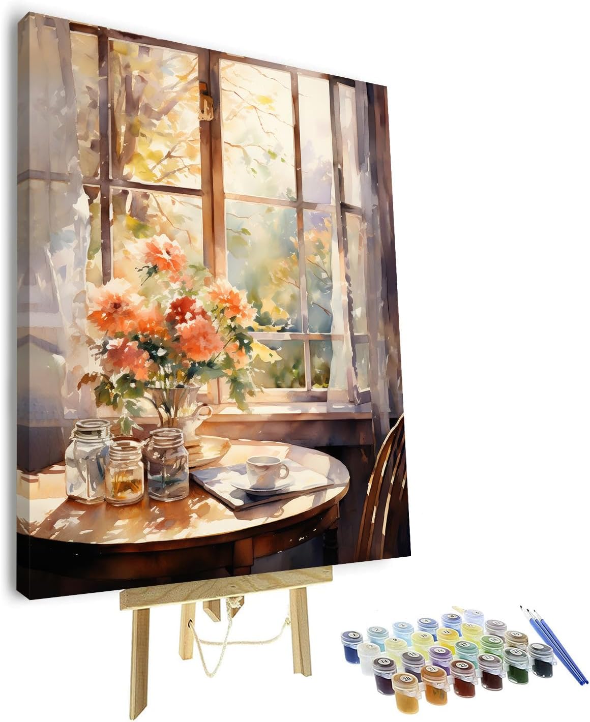 Turtle Painting by Numbers for Adults, Number Oil Painting Kit, Turtle Swimming in The Water Paint by Numbers Kit for Adults Beginner, Framed Paint by Number for Gift Home Wall Decor