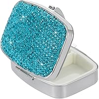 Vista 9 de Pocket Pharmacy Bling - Organizador de medicamentos con 2 compartimentos, pequeño y lindo pastillero, estuche de viaje para monedero, soporte