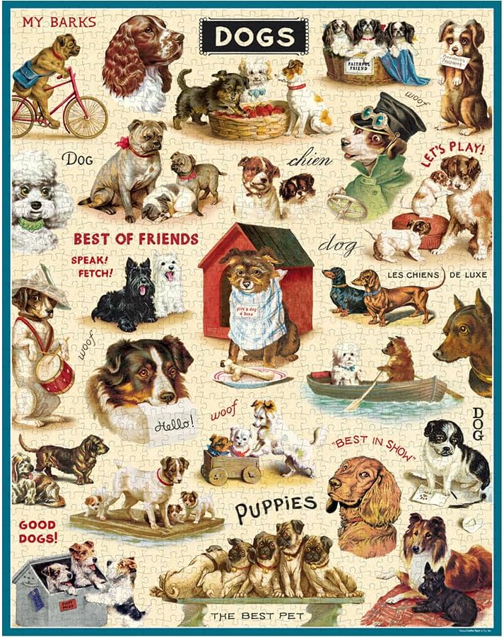 Cavallini & Co. Vintage Dogs Puzzle- 1000 Pieces