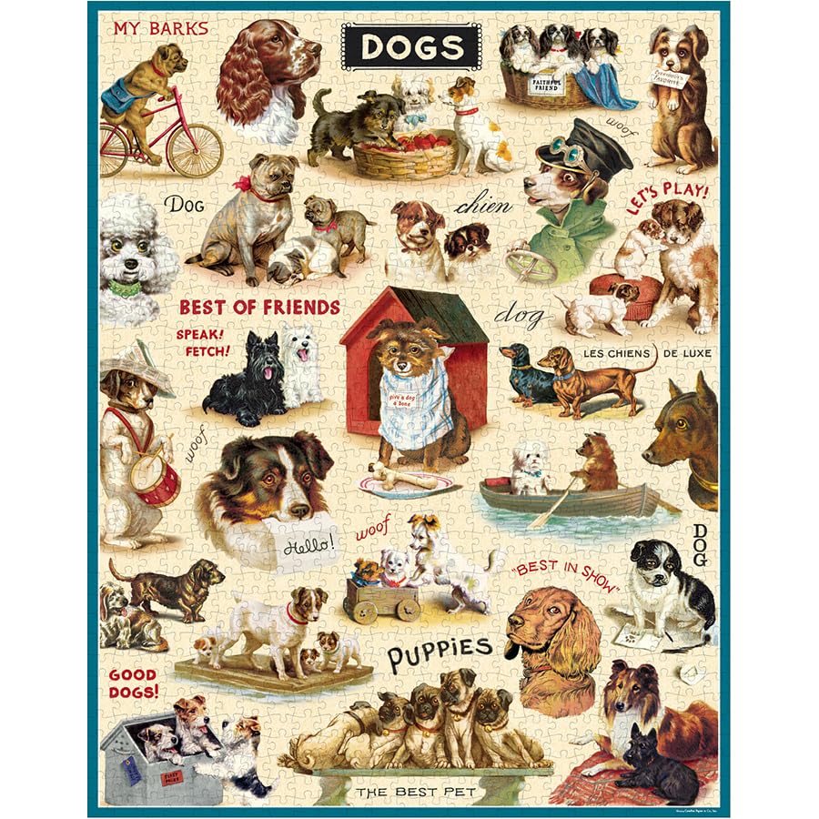 Amazon.com: Cavallini & Co. Vintage Dogs Puzzle- 1000 Pieces