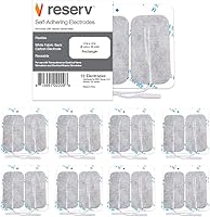 Reserv 2x4 Premium Reusable TENS EMS Electrode Pads - Latex-Free Fabric Backed, Secure Gel Adhesion, 16 Pack