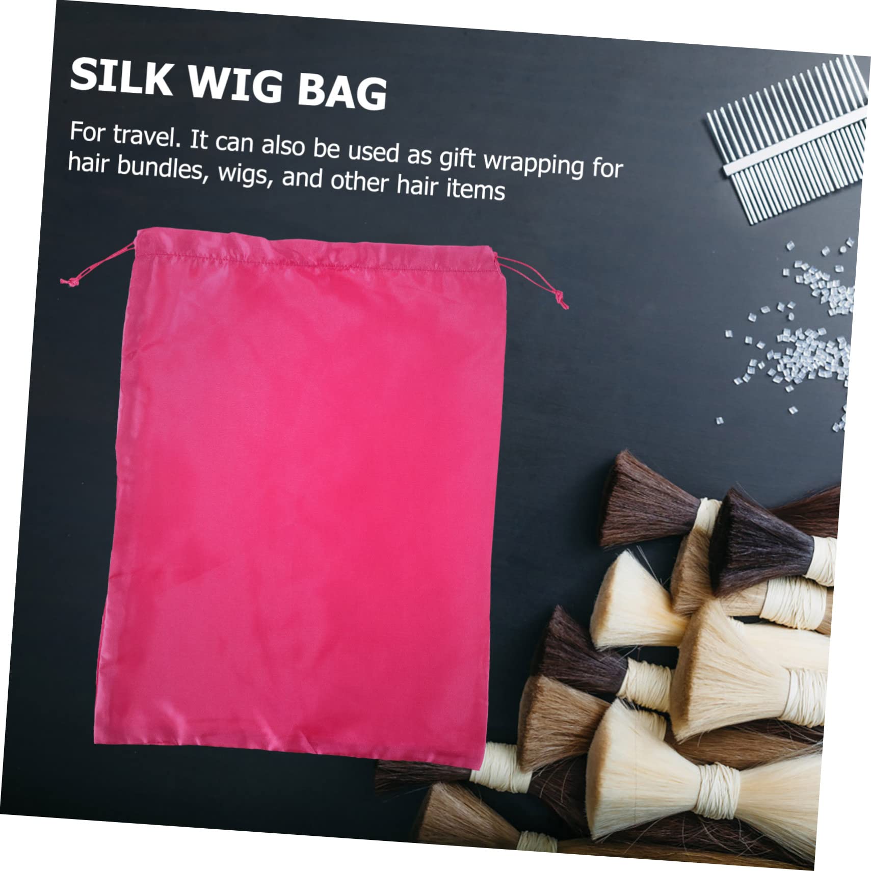 10stücke Kordelzug-wig-taschen Satin Aufbewahrungssäcke Für Perücken Kosmetik Mehr Praktische Reisetaschen Mit Zugband Für Täglichen Bedarf Haushalt Aufbewahrungstaschen