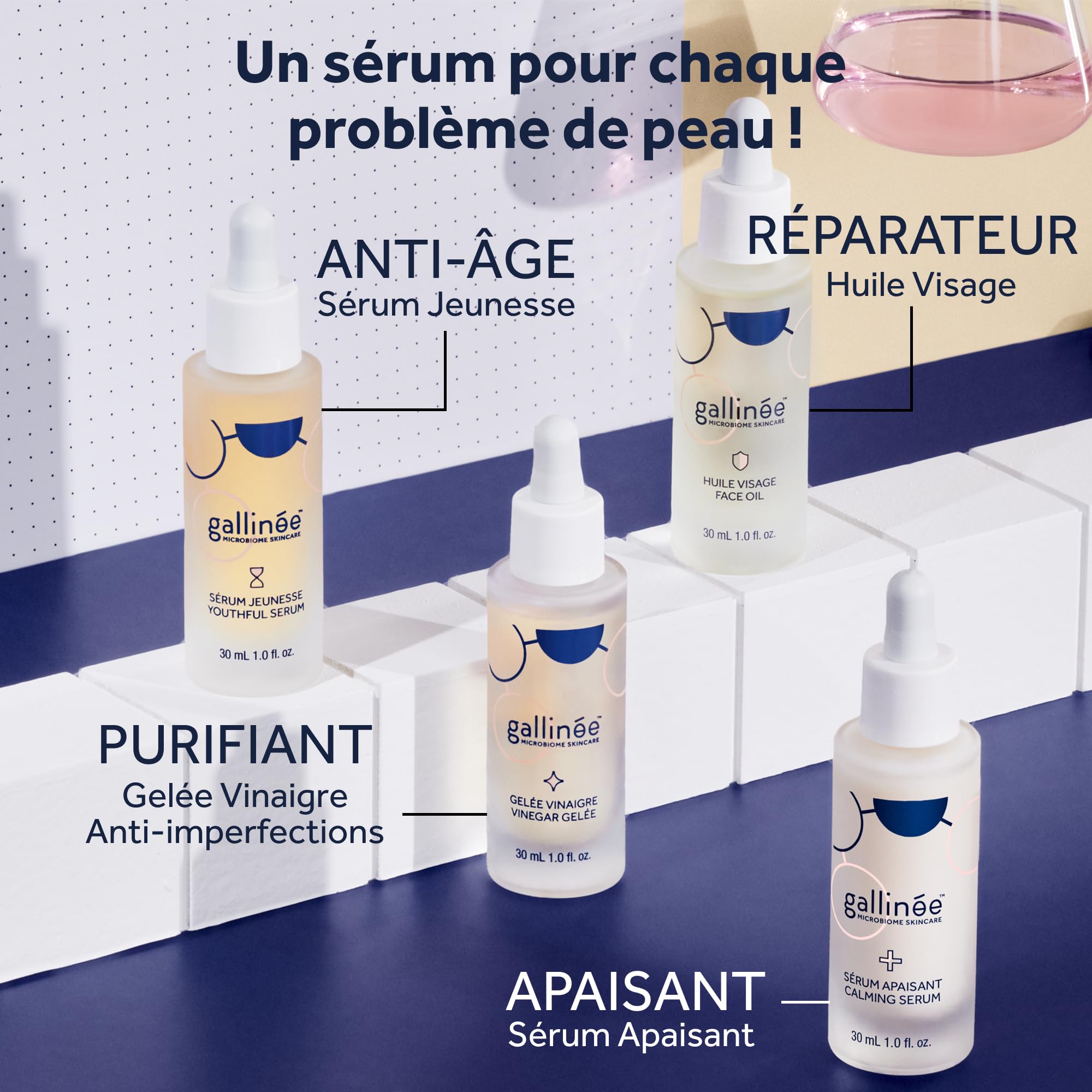 Gallinée - Sérum Visage Jeunesse avec Postbiotique et Acide Lactique - Anti-Âge & Anti Rides - Sérum Hydratant Visage - Testé Dermatologiquement Fabriqué en France - Tous Types de Peau - 30 ml