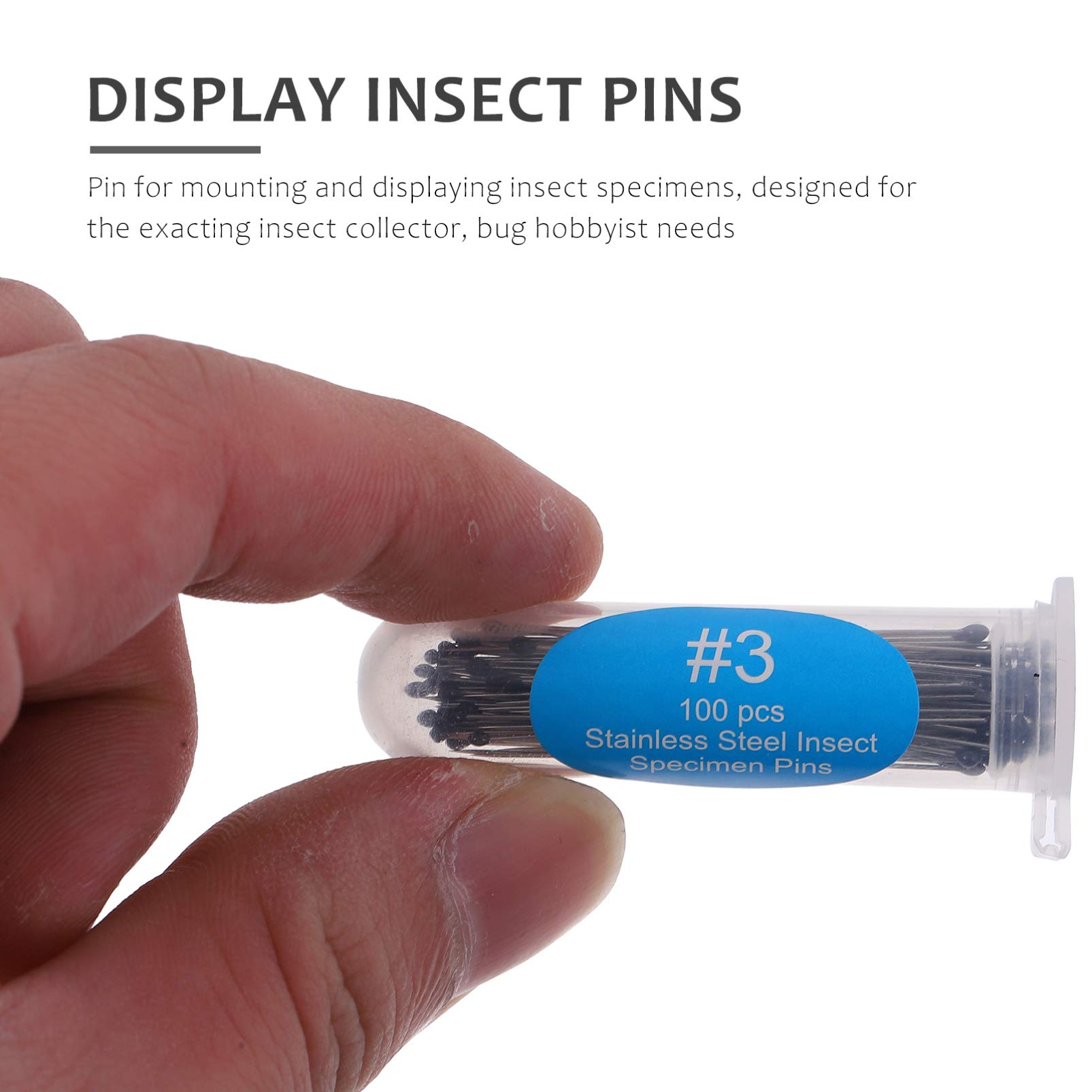 iplusmile 300 Stück Edelstahl Insekten Probe Entomologie Dissektion Schmetterling Sammlungen Nadeln für Die Schule 4X0. 08Cm