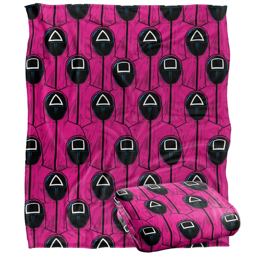 Squid Game Rosa Guards Pattern Coperta super morbida al tatto setoso – 152 x 127 cm