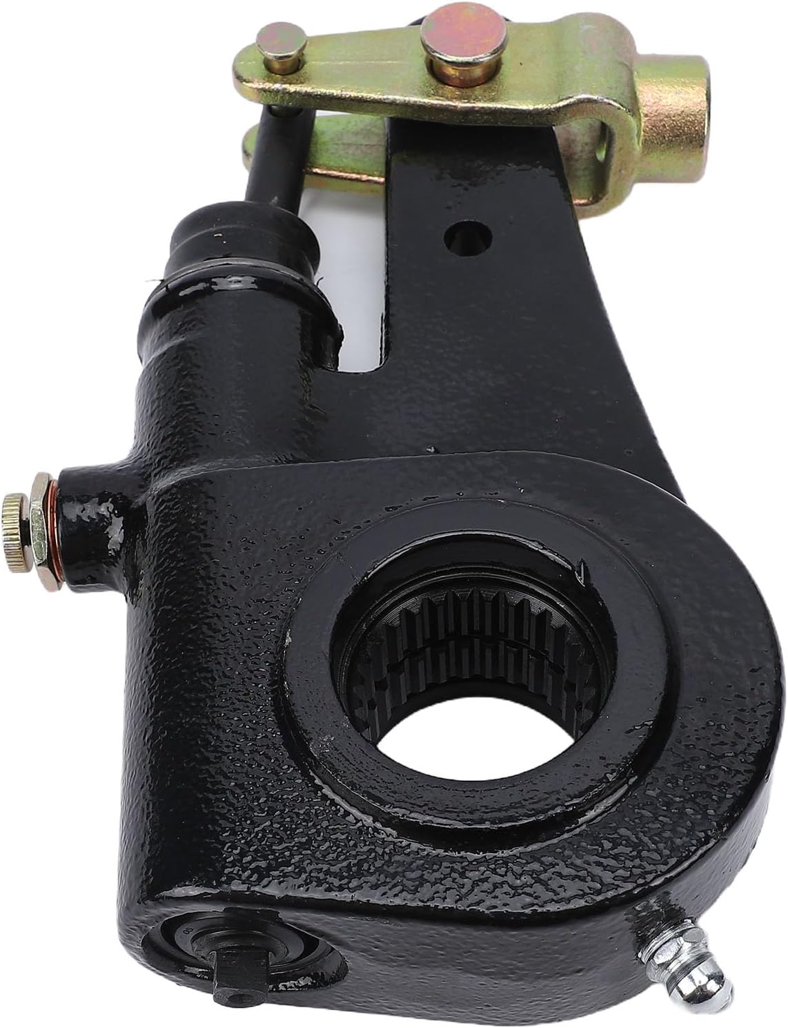 Luocute Automatic Brake Slack Adjuster, 28 Spline 5.5in Lever Auto Slack Adjuster with Clevis Fit, Replacement for Meritor, Heavy Duty Vehicle Brake Slacking Adjusting