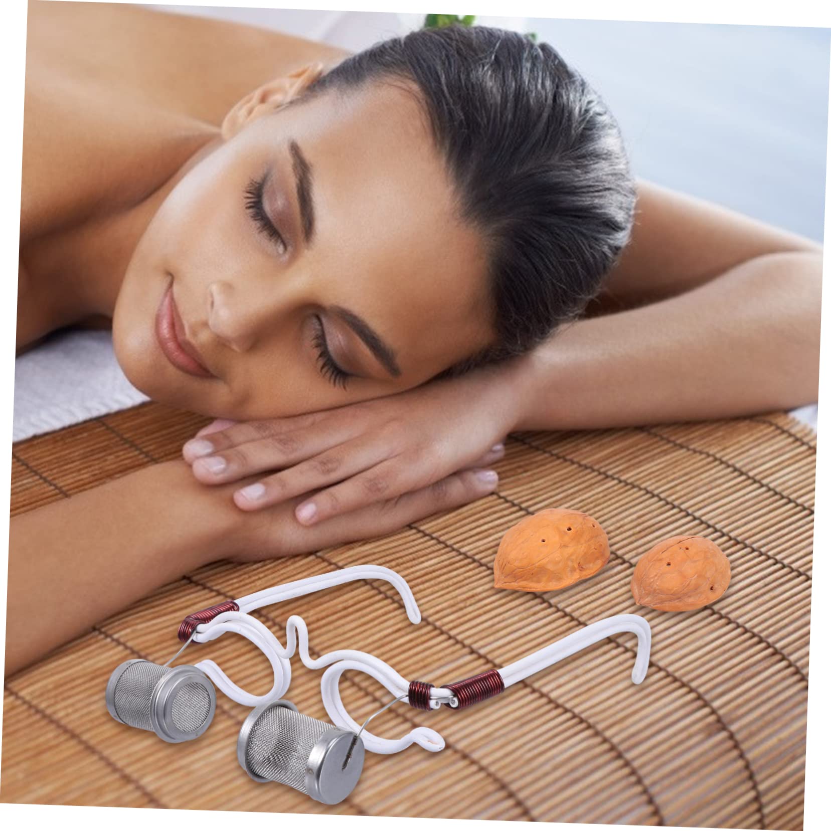 Aparato De Moxibustión Ocular De Nogal, Dispositivo Portátil De Moxibustión Caliente Para Ojos, De Gafas De Moxa, Tamaño Pequeño Para Uso Doméstico y Alivio Del Dolor Ocular