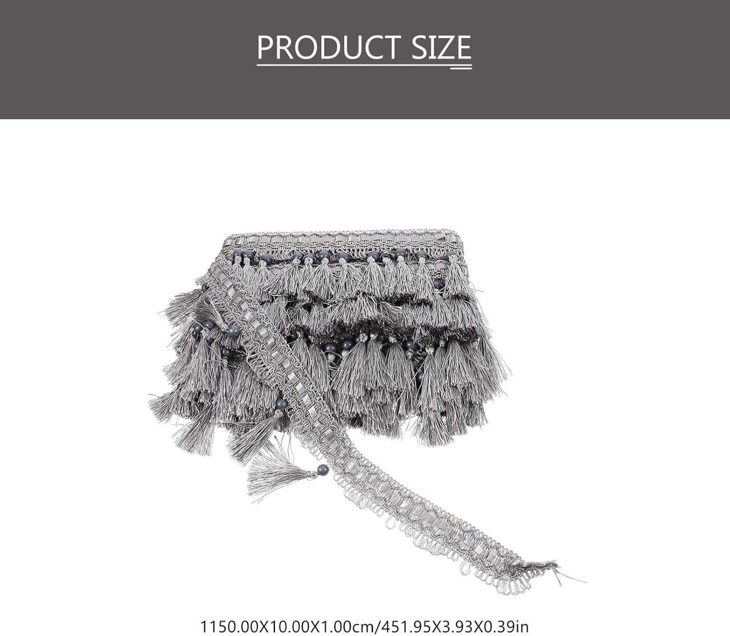 MAGICLULU DIY Decorative Tassel Fringe Trim Polyester Fabric Border for Curtains Costumes Home Decor Crafts Durable Washable Fade-Resistant Sewing Accessory