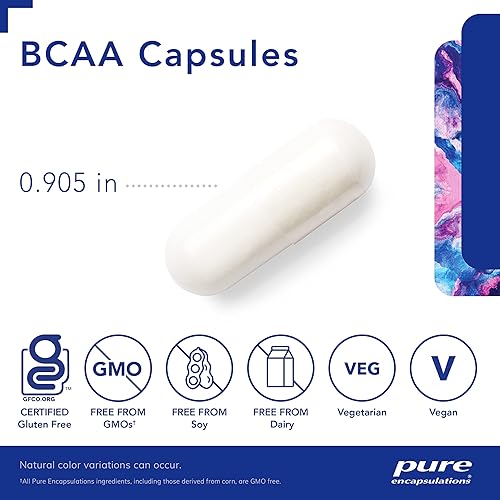Miniatura 3 de Pure Encapsulations Cápsulas BCAA  Suplemento hipoalergénico para apoyar la función muscular durante el ejercicio  90 cápsulas