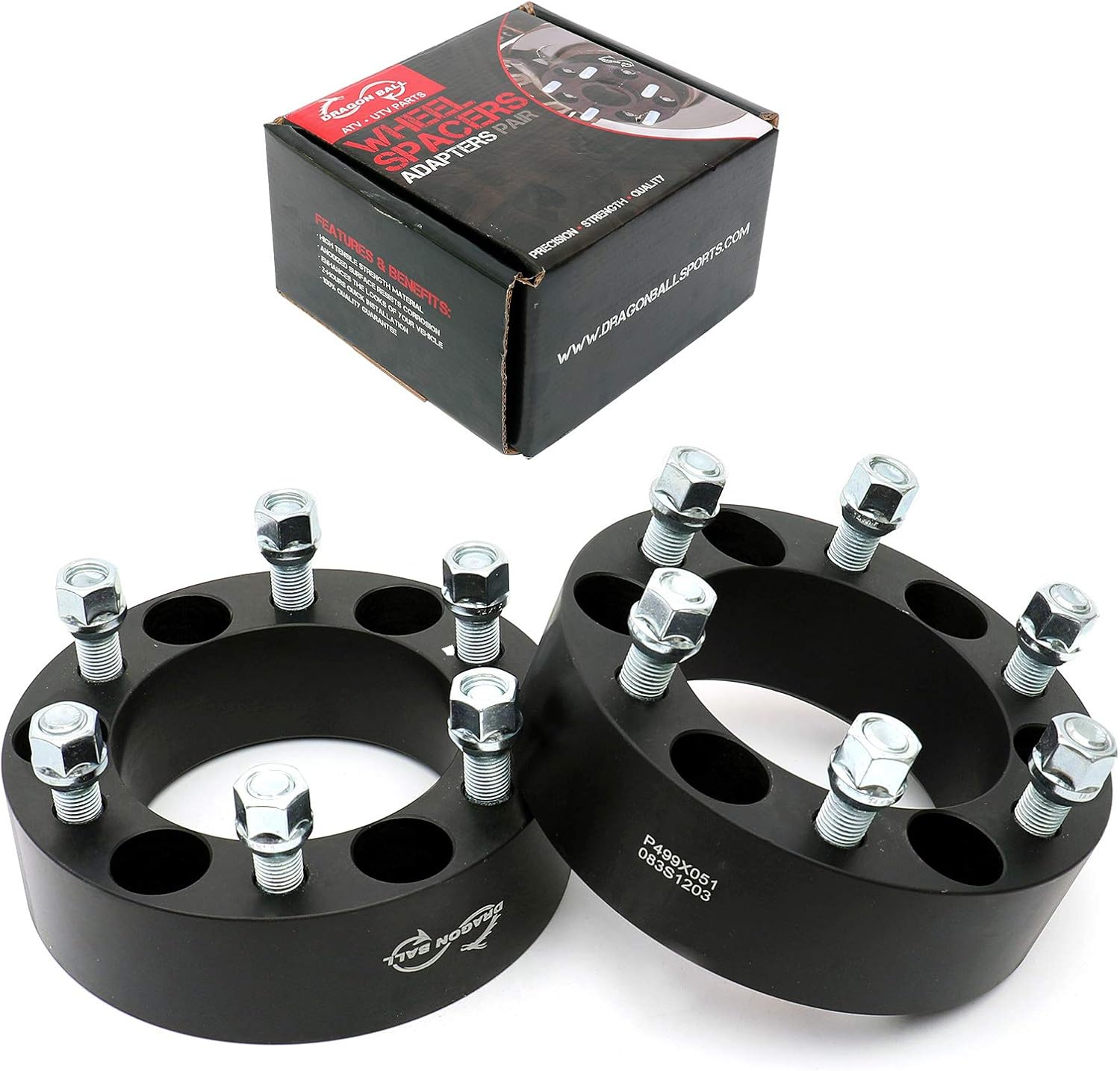 HICKS 6x5.5 to 6x5.5 Wheel Spacers 2" Thick Wheel Spacer Adapters 108mm Hub Bore with M14x1.5 Studs fit for 1999-2018 Chevy Silverado 1500, 1995-2014 Chevy Tahoe, Set of 2