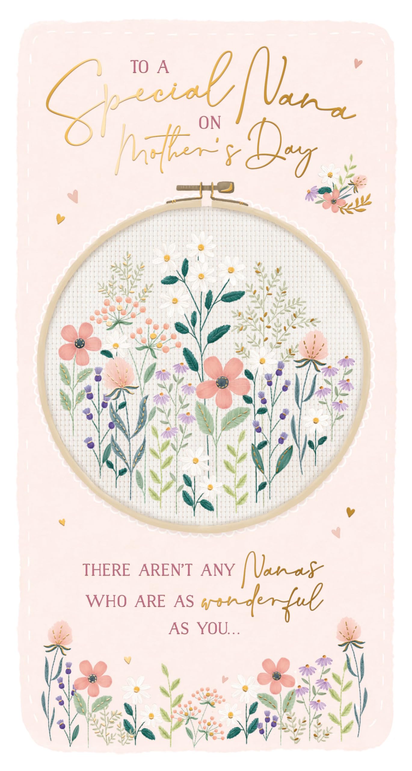 Mother's Day Card For A Special Nana With Gold Foil Detail by Wishing Well Studios, Size 5 x 9 Inches