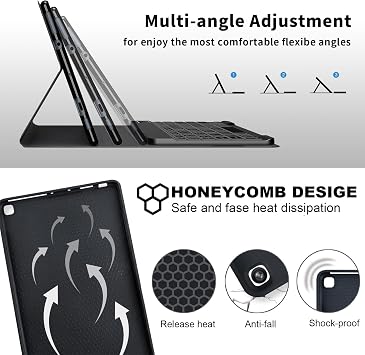 Keyboard Case for Fire Max 11 inch (13th Generation, 2023 Release) PU Leather Stand Cover, Detachable Bluetooth Keyboard, Protective Black Leopard Print Design