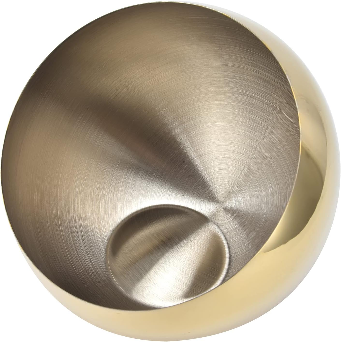 Stainless Steel Sugar Bowl, Golden Sugar Cube Holder Brushed Metal Oblique Sugar Bowl Large Spherical Condiment Container for Restaurant Home Kitchen Party(L)