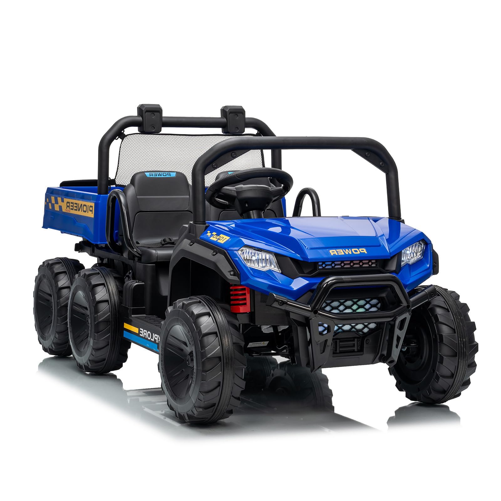 24V Electric Ride-on Dump Truck for Kids, 4WD Ride-On Car for Kids, 2-Seater UTV with Remote Control, Off-Road Electric Vehicle for Boys & Girls