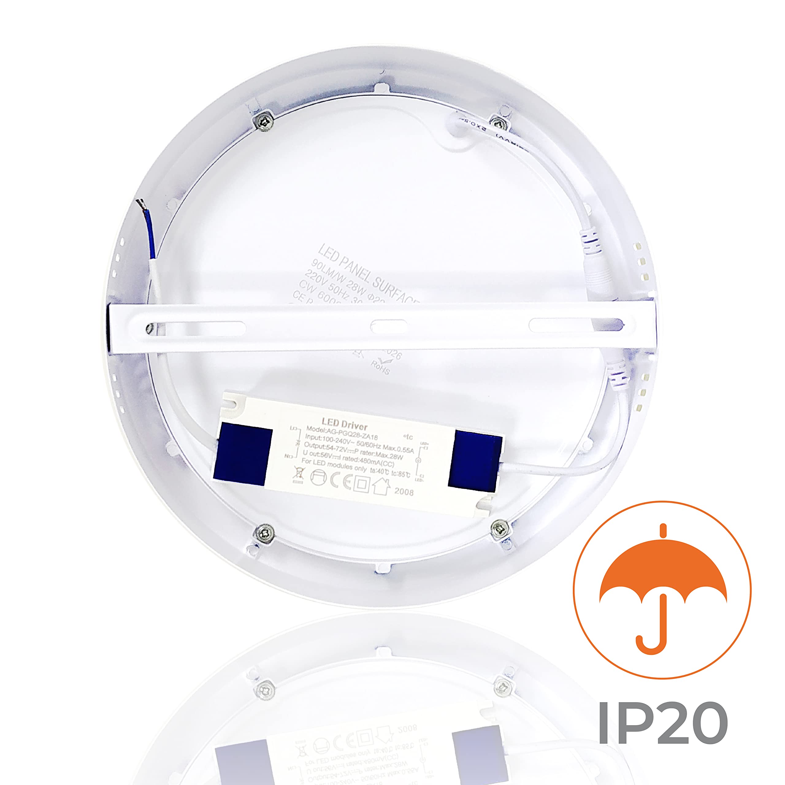 LED ATOMANT 5x Plafon LED Superficie 220mm 28W Color Luz Fria 2500lm | Color Blanco Frio 6500K