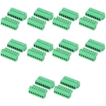10 Set 8 Pin 5.08mm Pitch PCB Mount Screw Terminal Block Connector with Phoenix Plug,Pluggable Male and Female Connector