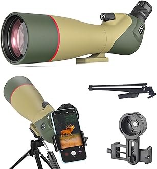 WOSPORTS 25-75x85 Spotting Scopes for Birdwatching, Spotter Scope with Tripod, Carrying Bag, Phone Adapter, BAK4 HD Multi-Coated Optics, Adjustable Eyecup, FMC Lens, Moon Viewing, Wildlife Viewing