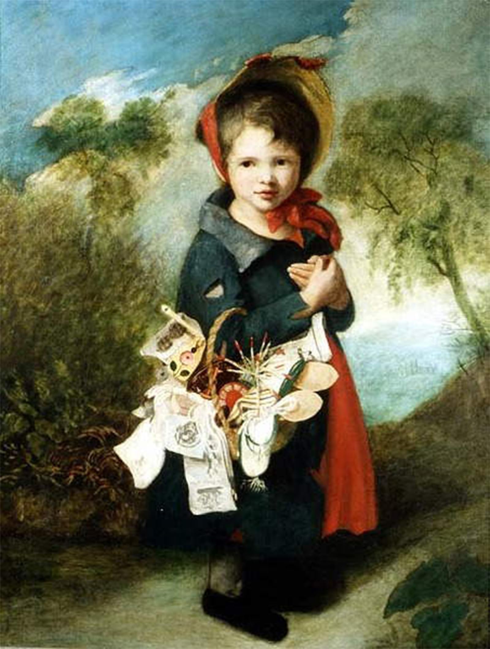 SERENDIPITP Vintage Picture Print on Canvas Wall Art Poster Little Girl Selling Papers and Tapers by John Opie Artwork Print Poster for Wall Decor 60x90cm