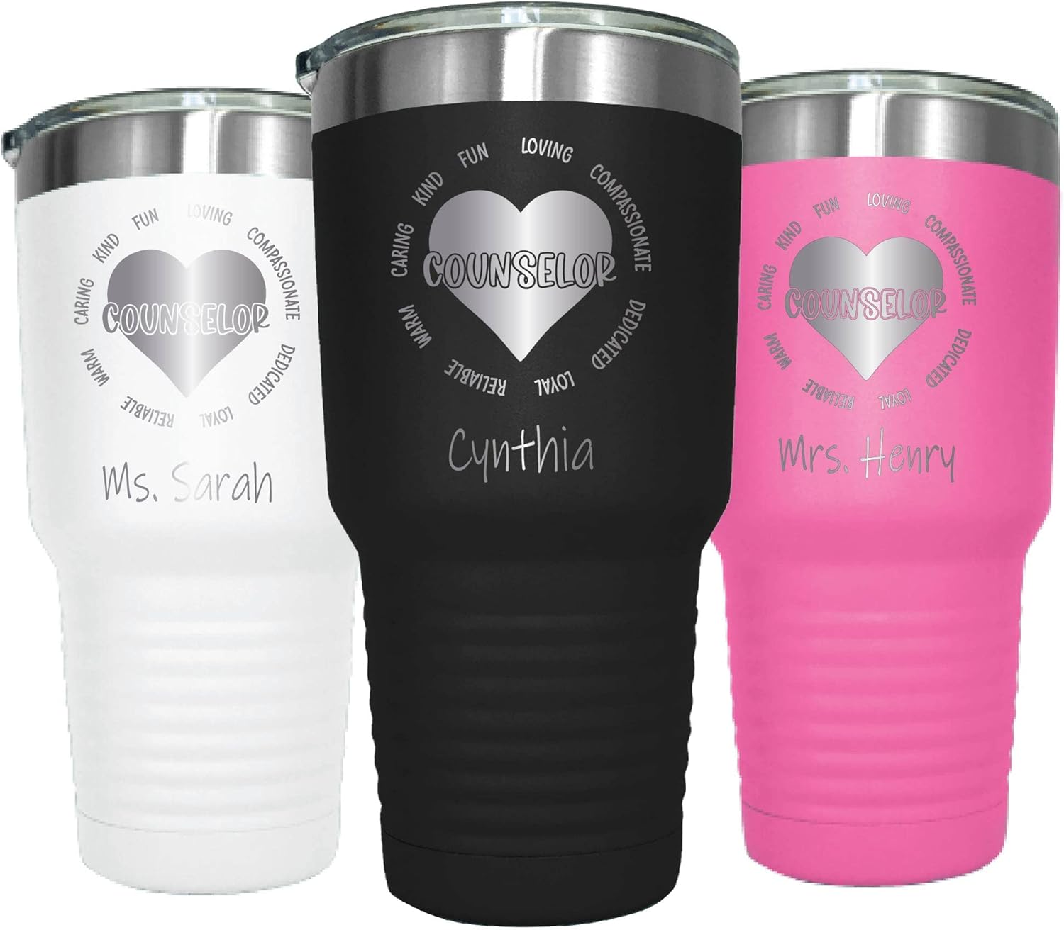 AVITO Personalized School Counselor Tumbler - 30 oz Tumbler with Lid - Laser Engraved - Vacuum Insulated - Stainless Steel